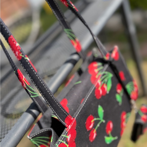 Othr Black Tote with Red Cherry Print - Picture 4 of 6